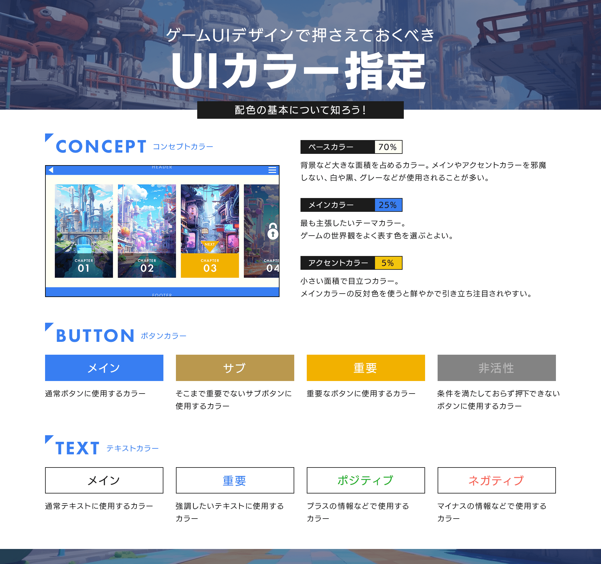 Màu sắc trong giao diện người dùng game được quy định như thế nào? Những khái niệm cơ bản về màu sắc và quy tắc phối màu.